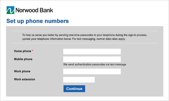 online banking mobile phone profile