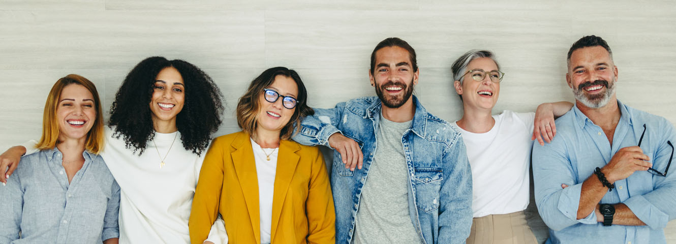 6 people smiling
