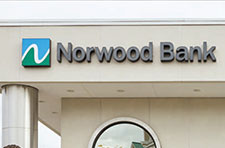 Norwood Bank headquarters building sign