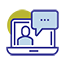 laptop with a message icon