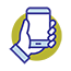 hand holding a phone icon